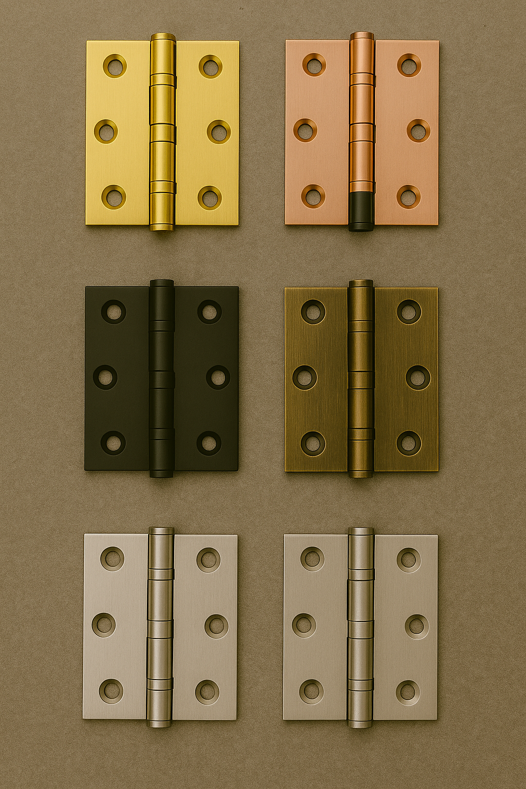 Brass door hinges collection
