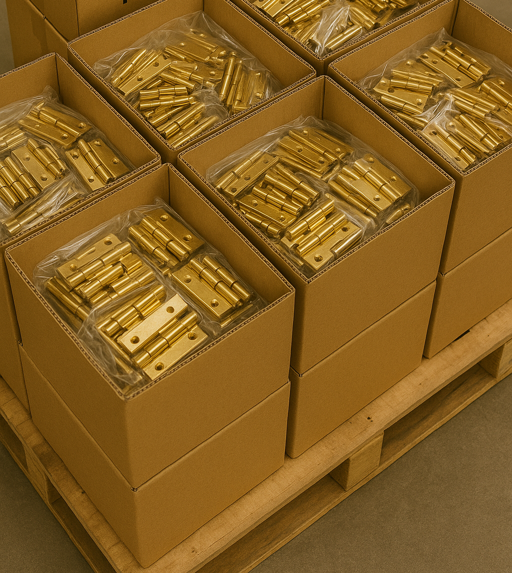 Export packing cartons of brass hardware